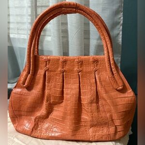 Nancy Gonzalez Crocodile Tote, Soft Orange
